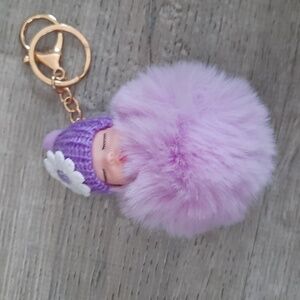 Baby puff ball keychain